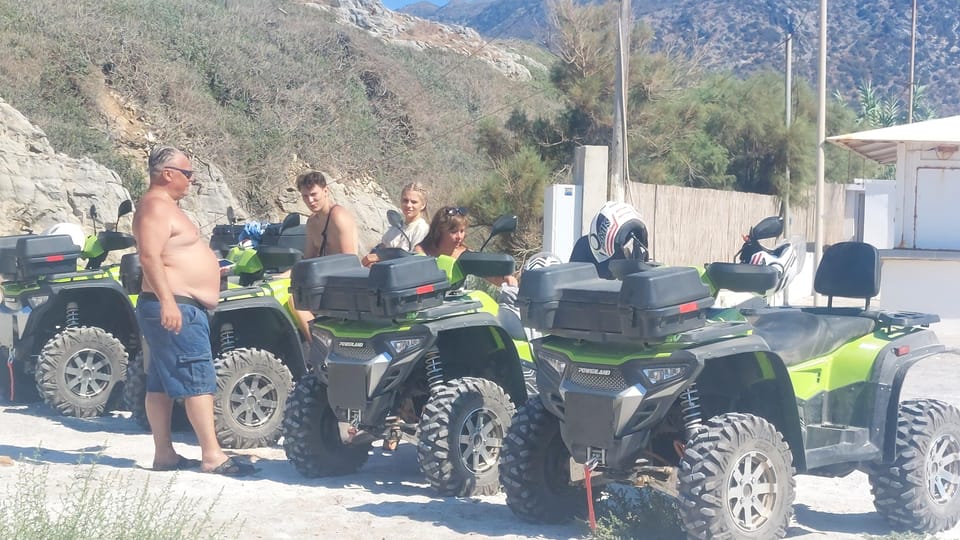 CRETE :MALIA HERSSONISOS QUADS ECOTOUR ADVENTURE - HIGH PERF - Getting comfortable on the Power Land quad