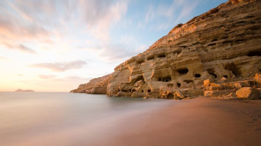 Crete: Matala Beach and Hippie caves, Red beach - Hippie caves and the 1960s story you can walk through