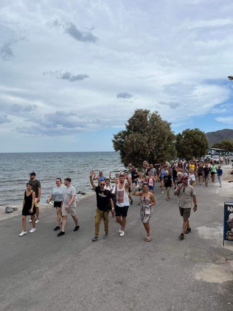 Crete: Milatos Cave Amazonas Zoo Park Jeep Safari Tour - Elounda: lunch, swimming, and open sea views