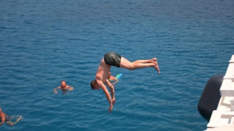Crete: Mirabello Bay Cruise with Onboard Cocktail - First Swim Stop at Kolokytha Beach: Turquoise Water and Real Time to Get In