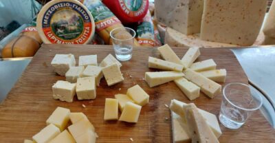 Culinary City Tour Ioannina - Local cheese and tsipouro in the middle of the walk