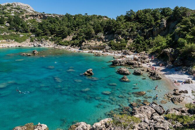 Day Cruise by a Sailing Yacht to the most beautiful bays or Rhodes (Small Group) - Stop 1: Anthony Quinn Bay swim in the famous cove mood