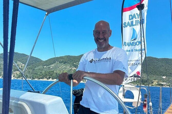 Day sailing Skiathos Skopelos with lunch on Rainbow yacht - Skopelos coastline cruise: Mamma Mia beach to Elios Beach