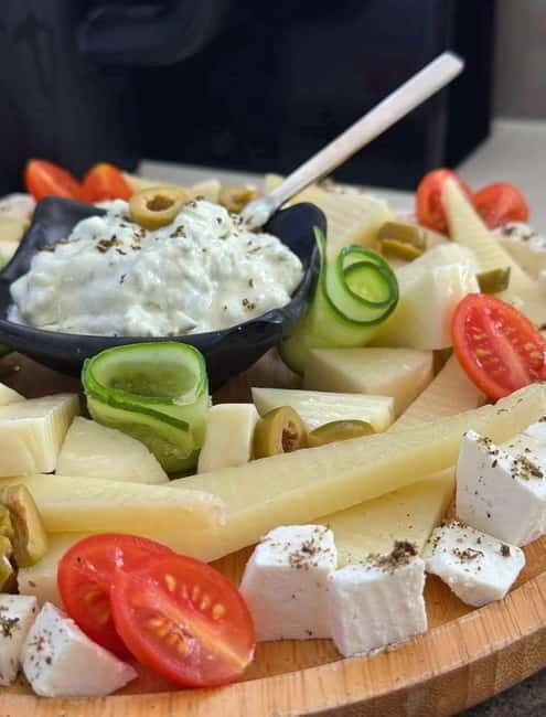 Dia Island Catamaran – Premium Lunch, Open Bar, Small Group - The onboard lunch: Mediterranean, cooked fresh, and built for variety
