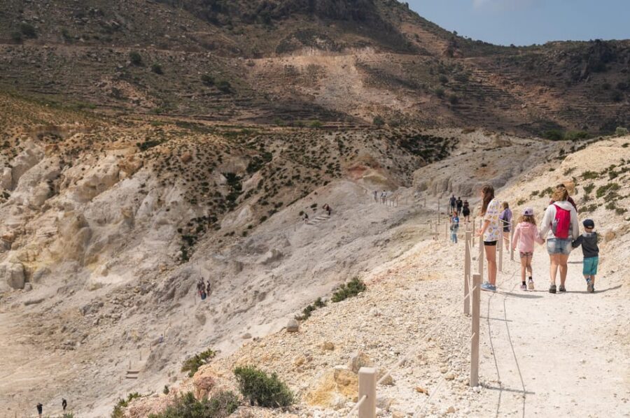 Explore Nisyros Island with Hotel Pick Up and Guided Tour - Up to the volcano: colored rock, sulfur air, and crater views