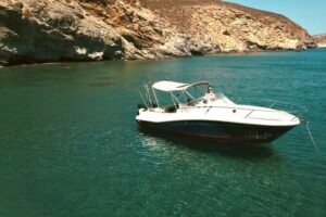 Explore Santorini and its volcanic wonders with Alex Private Boat - Nea Kameni Hot Springs: Warm Water Meets Real Volcanic Rocks
