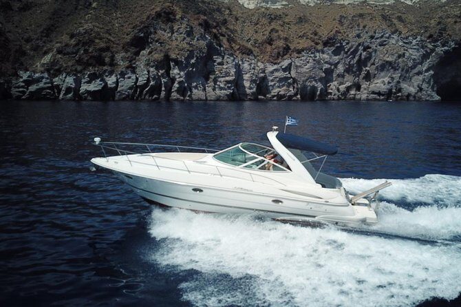 Explore Santorini’s volcano with Alex Private Boat Rental - Optional Nea Kameni Volcanic Park Stop (and the Small Extra Fee)