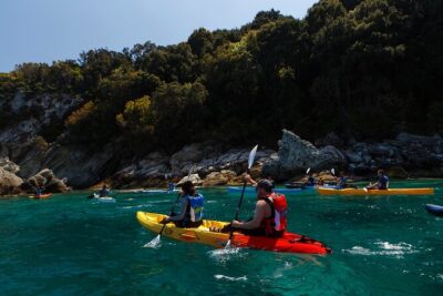 FAKISTRA SEA CAVES Kayak Tour in Pelion - Paddling along Pelion’s rocky coast