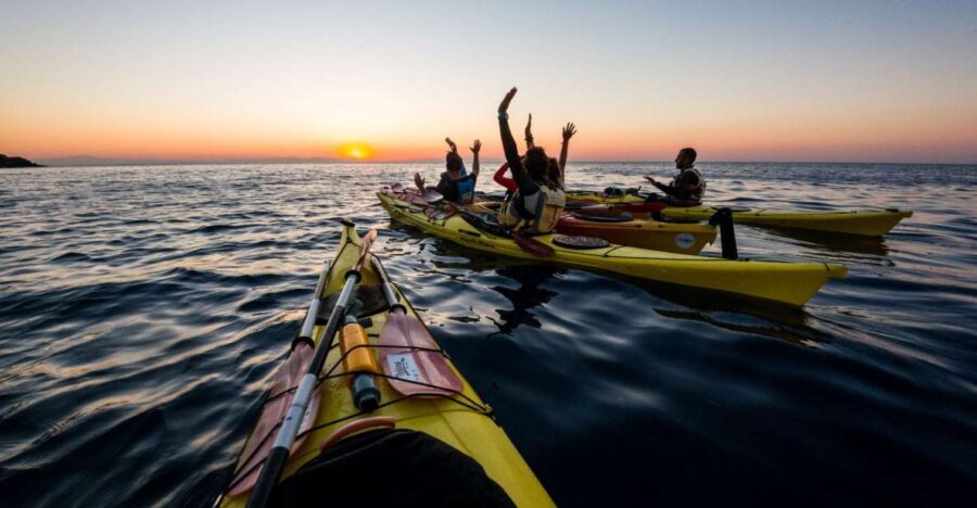 Faliraki: Sunrise Sea Kayaking Experience with Breakfast - Safety briefing and first paddle: beginner-friendly, with real rules