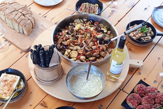 Farm-to-Table Greek Slow Food Private Dining @ Ledkada Micro Farm - White wine from a local vineyard