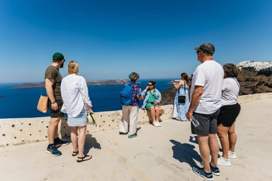 Fira: Guided Foodie Walking Tour with Tastings - Caldera-edge walking path: volcano and sea views between bites