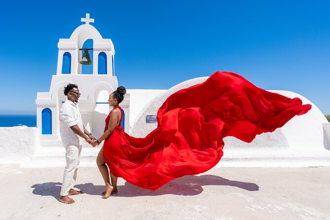 Flying Dress Experience -Private Santorini Photoshoot - Oia’s white walls become your studio