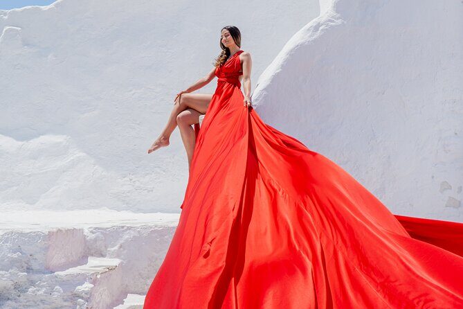 Flying Dress Mykonos Photoshoot - Getting Help Posing: Comfortable Direction Beats Guesswork