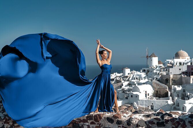 Flying Dress Photo © Photoshoot in Santorini: Express Package - Dressing, assistant help, and fast pose coaching