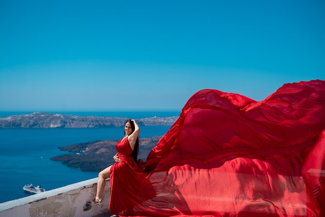 Flying Dress Photoshoot in Oia Private entry to Blue Dome - Is $236.59 per person good value?