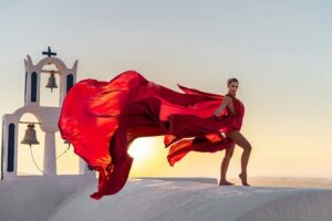 Flying Dress Photoshoot in Santorini by Flying Dress Photo © - The One-Hour Flow: From Imerovigli Meeting Point to Photo Spots