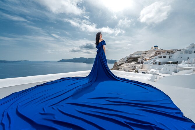 Flying Dress © Photoshoot in Santorini: Mr. President Package - Hair and makeup set the tone