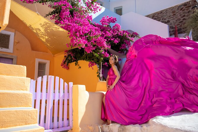 Flying Dress Photoshooting Santorini - Making a Flowing Dress Work on Camera