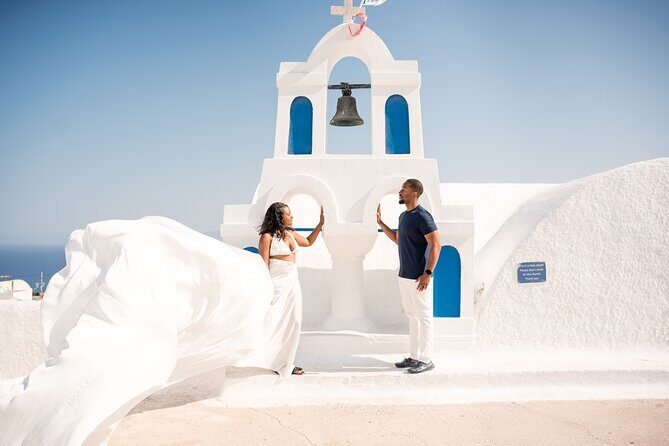 Flying Dress Santorini Photoshoot - Why a Flying Dress photoshoot works so well in Oia