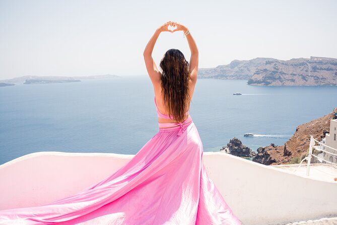 Flying Dress Santorini Photoshoot - Photos you can use fast: 50 or 60 edited images