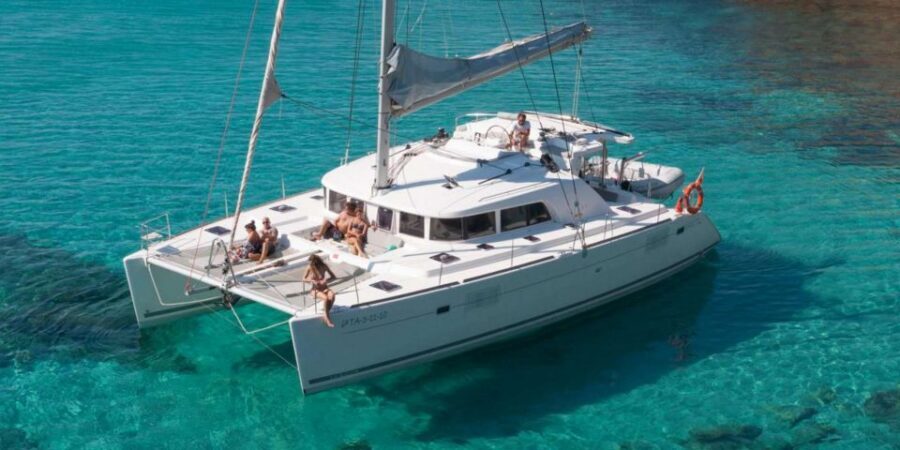 From Adamas: Milos and Poliegos Catamaran Cruise with Lunch - Sykia, Kalogries, and the final swims with dessert
