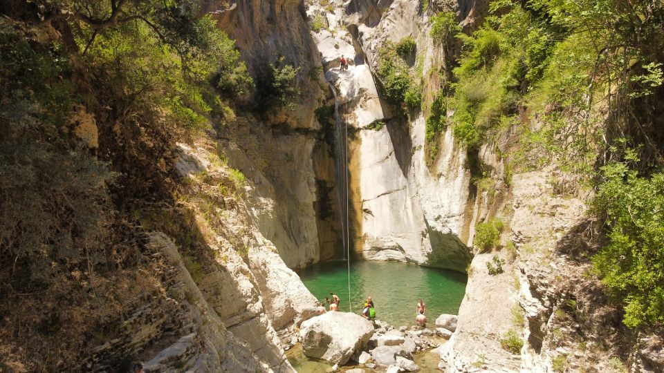 From Athens: Manikia Gorge Canyoning - Getting fitted with the canyoning equipment