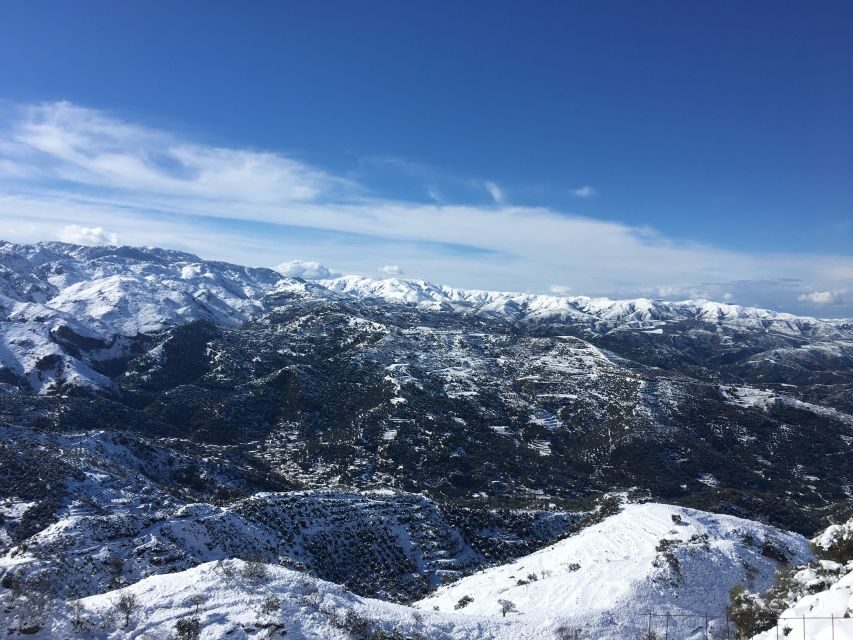 From Chania: White Mountains Land Rover Safari - What’s included: lunch with wine, mitato visit, and the value math