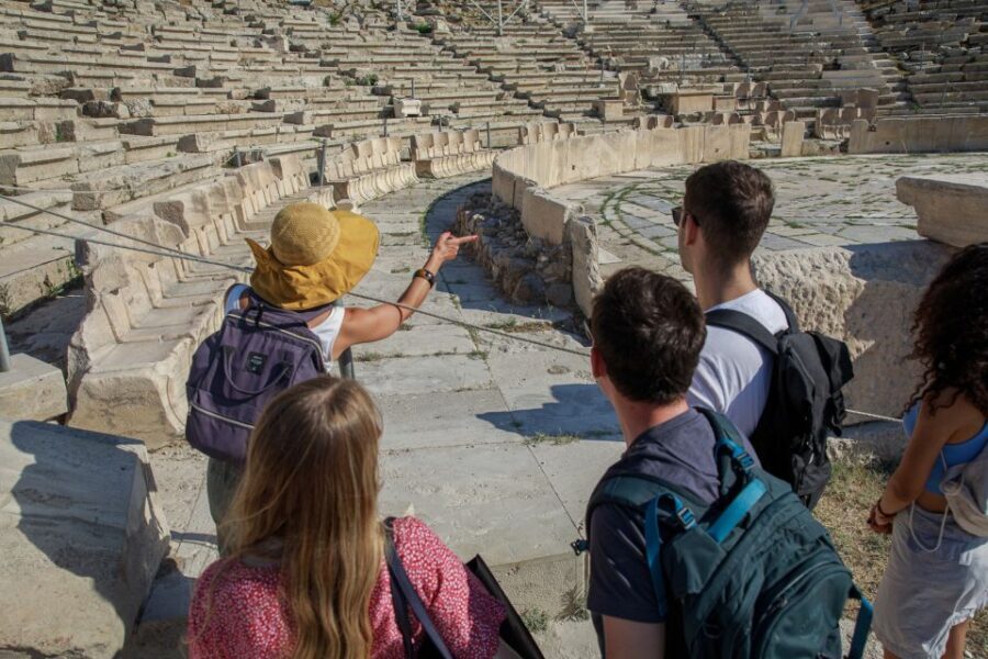From Cruise Port: Athens City, Acropolis & Acropolis Museum - Walking the pedestrian path toward the Acropolis