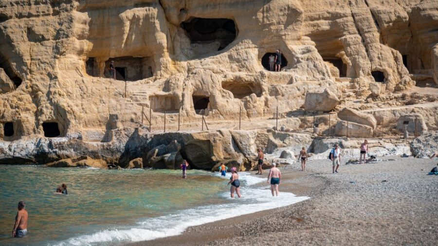 From Heraklion: Day Trip to Matala Hippie Beach and Caves - Matala Hippie Beach: swimming, snorkeling, and lunch with sea views