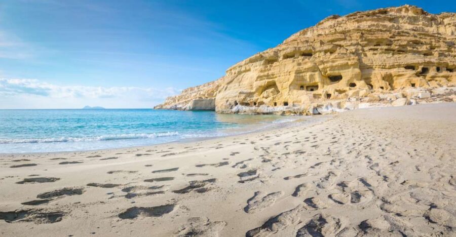 From Heraklion: Day Trip to Matala Hippie Beach and Caves - From Heraklion: pickup, bus ride time, and when the day really starts