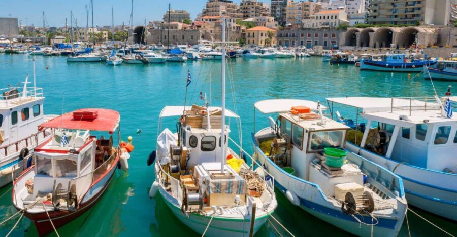 From Heraklion: Knossos Palace Guided Tour & Heraklion City - Heraklion Old Town walk: Venetian Harbour, Old Market time, and where to spend it