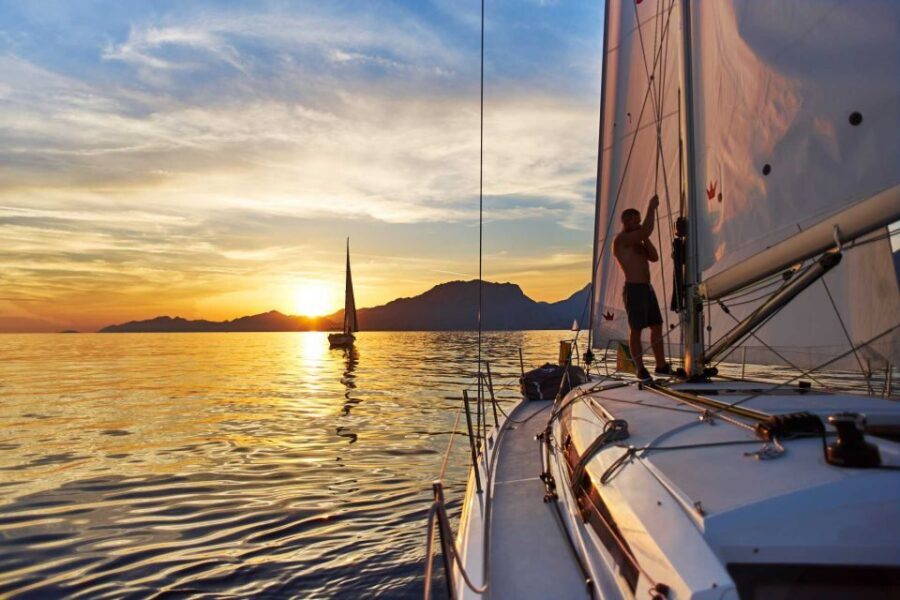 From Heraklion: Sunset Cruise to Dia Island - The sail out from Heraklion: views plus a real sailing intro