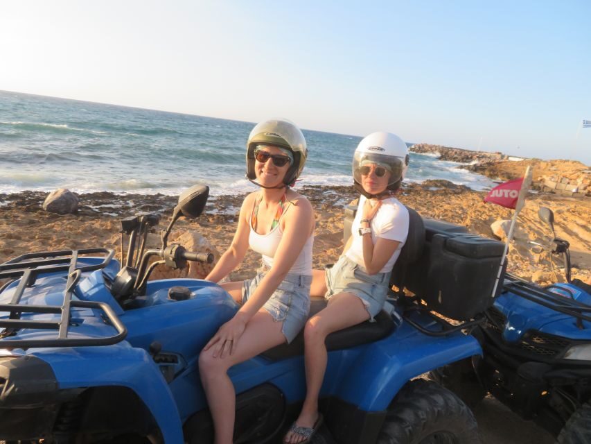 From Hersonissos/Malia: Guided Sunset Quad Safari - From hotel pickup to the safety briefing in Malia