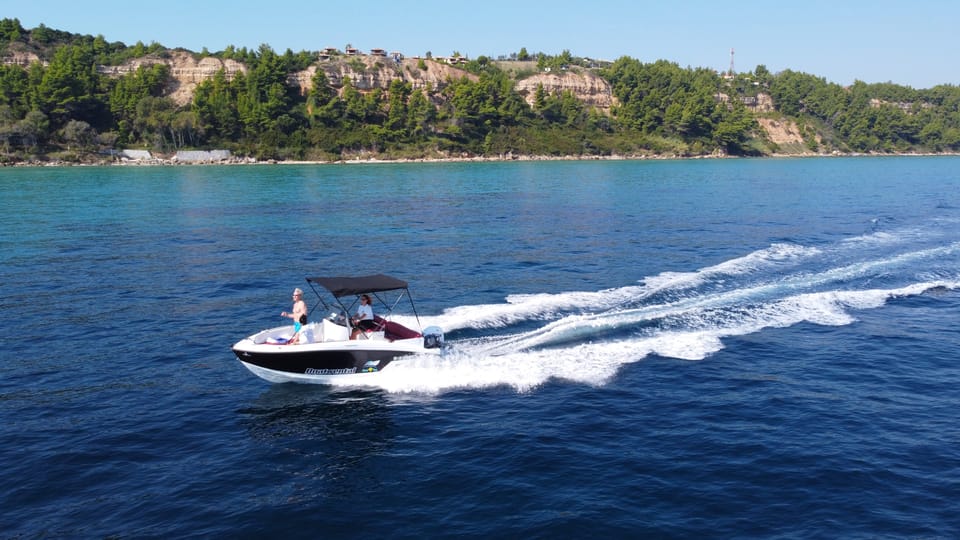 From Kassandra: Explore Chalkidiki by Boat with Soft Drinks - A beach bar stop for coffee or beer