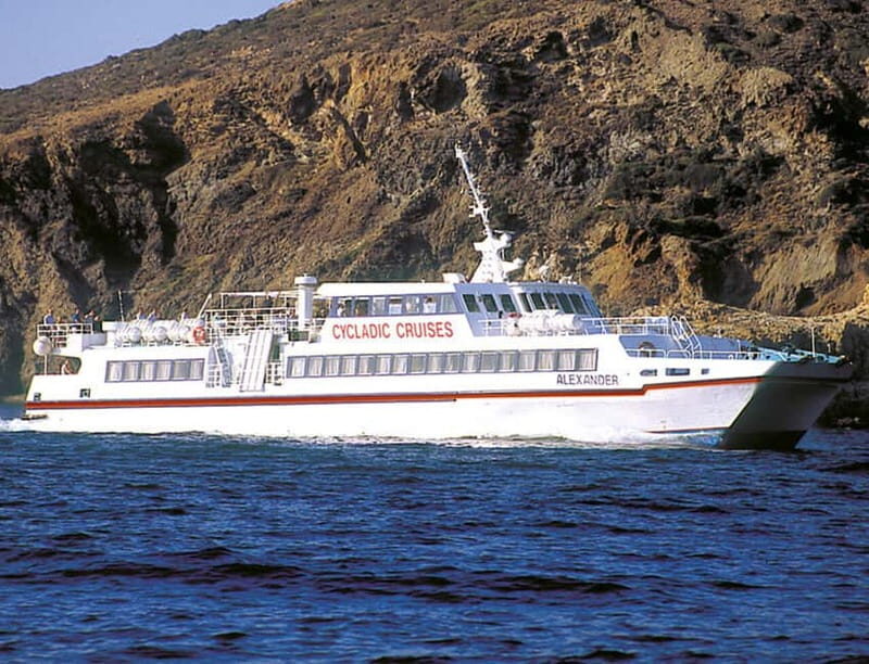 From Naxos: Delos and Mykonos Full-Day Trip - Food, drinks, and onboard comfort on Cycladic Cruises