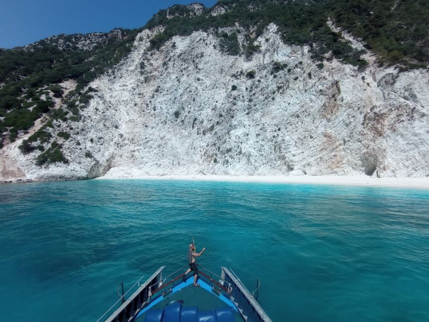 From Nydri: Boat to Kefalonia and Ithaki with Swim Stops - Lefkada’s famous beaches: Porto Katsiki and Egremni swim reality