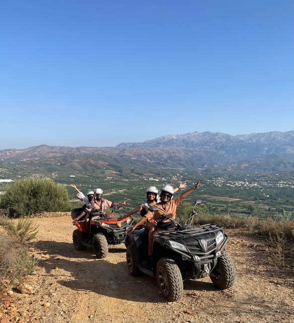 From Platanias: Quad safari with Hotel transfer - The grey Fiat van pickup