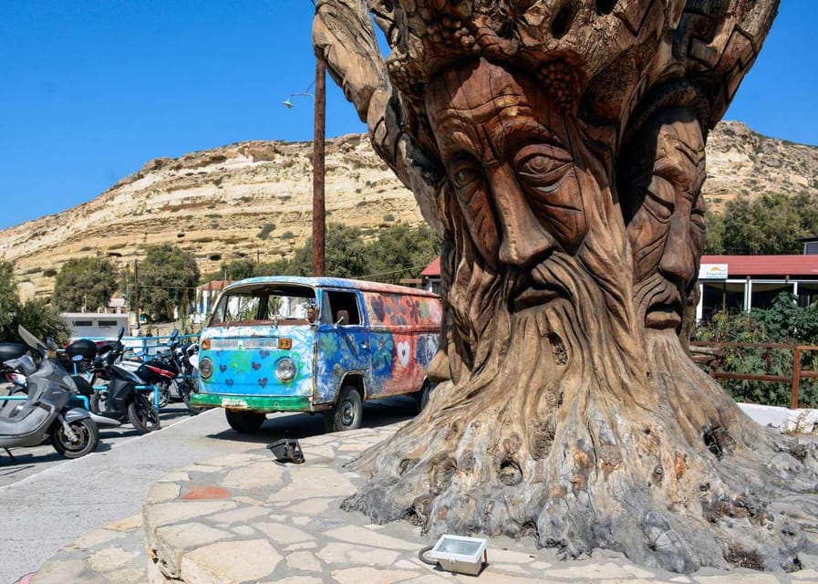 From Rethymno: Day trip to MATALA - AG.GALINI - SPILI - Spili and the 25 lionhead fountains
