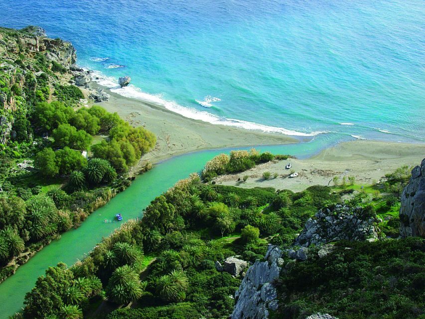 From Rethymno: Kourtaliotiko, Preveli Palm Beach, & Damnoni - Kourtaliotiko Gorge waterfalls: the part that demands shoes, a hat, and patience