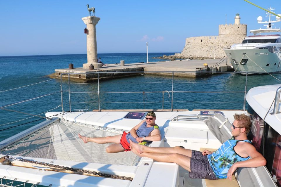 From Rhodes: Private Catamaran Cruise All Inclusive - Tsambika Beach: a possible fourth stop