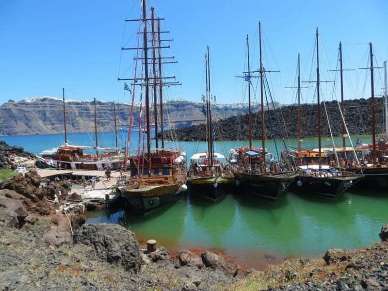 From Santorini: Volcano Cruise With Oia Sunset - Thirassia island time and the current port closure fix