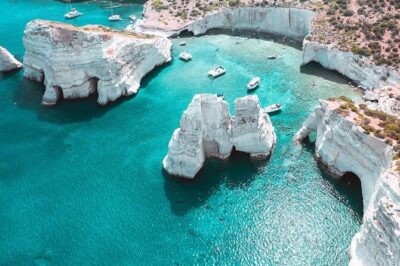 Full Day Boat Tour Around Milos and Poliegos - Adamantas to Sarakiniko: a white-cliff opening