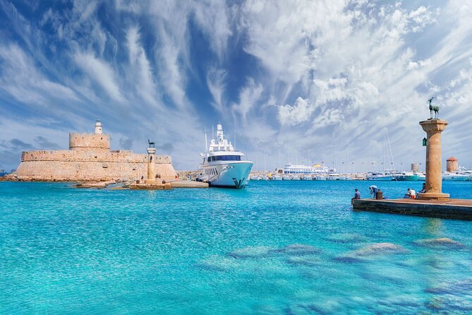 Full Day Rhodes Tour for Cruise Passengers - Mandraki Harbour, symbols of Rhodes by the water