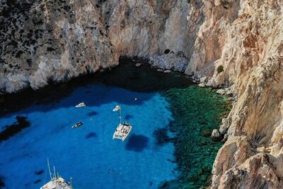 Full Day Tour to Kleftiko, Firlingos and Poliegos Catamaran - Cape Vani and the old manganese mine