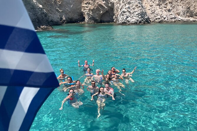Full Day Tour to Kleftiko, Firlingos and Poliegos Catamaran - Polyaigos ends the day with clear turquoise water
