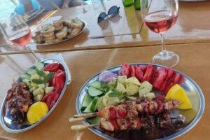 Glaraki Private Day Cruise - Panteronisi blue lagoon: morning coffee, shallow water, and garden-style flavors