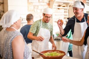Greek Cooking Class with a Local Chef, Wine, & Meal in Drios - Your 3.5 Hours: Aperitif, Cooking Stations, and Group Dinner