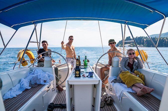 Guided Sailing Yacht Trip in Corfu Island - Gialiskari Beach (Agni Beach): the main 1-hour swimming and snack rhythm