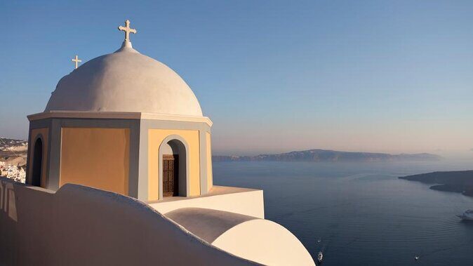 Half-Day Santorini South Coast and Akrotiri Tour from Fira - Prophet Elias Monastery: views that hit fast, then back out