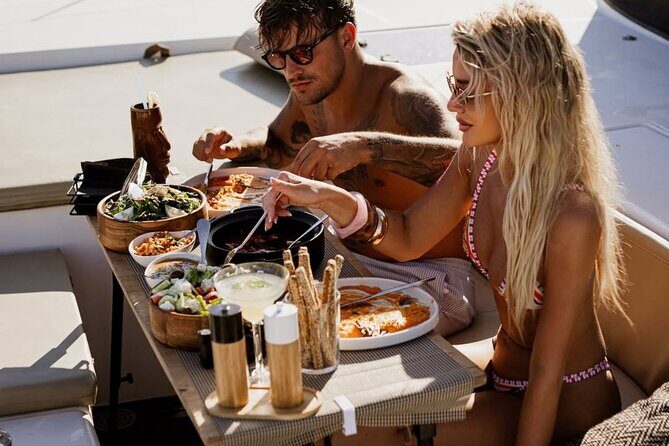 Heraklion: Dia Catamaran Cruise with Lunch by Top-50 Greek Chef - Dia Island Stop: Food, Floating Pool, and Water Time